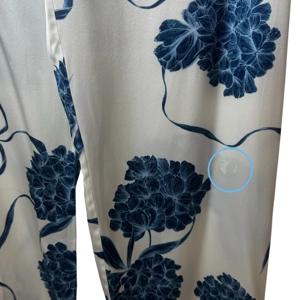 La Perla Floral 100% Silk Pajama Pants Cozy Feminine Dainty Special Occasion L - Picture 6 of 16